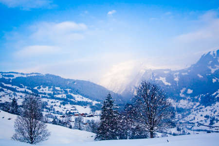 Winter landscape  winter mountains landscape  Beautiful winterの写真素材