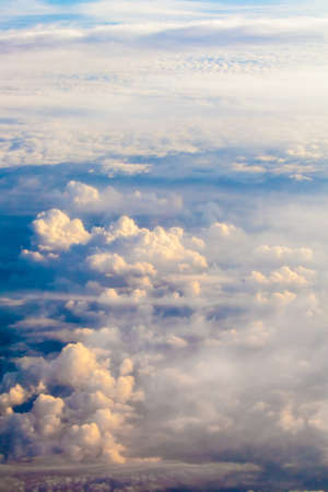 Sky and clouds. Plane view from the window.の写真素材