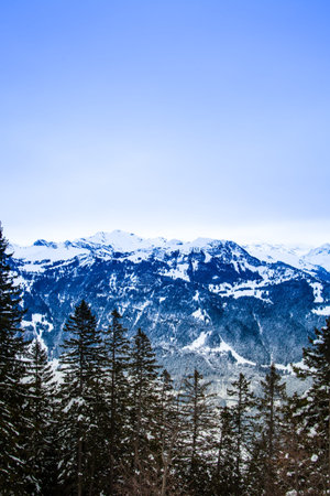swiss winter season landscape.