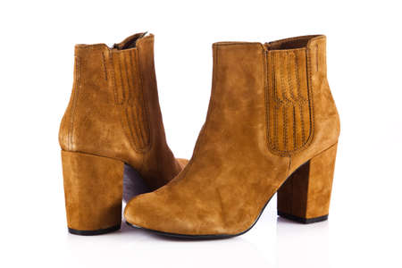 Winter shoes isolated on a white background. female bootsの写真素材