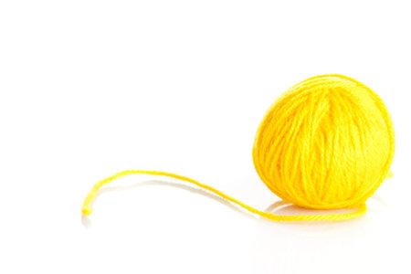 wool yarn ball isolated on white.  ball of yarn for knittingの写真素材