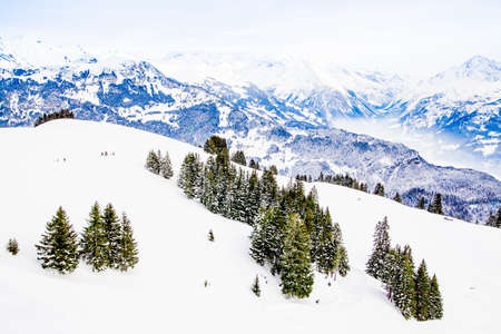 Winter landscape.  Alpine Alps mountain landscapeの写真素材