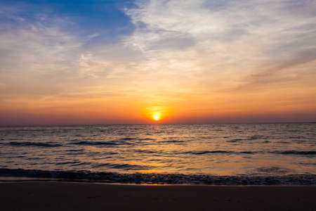 Sunset on the beach.  sunrise in the seaの写真素材