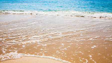 Sand beach and wave