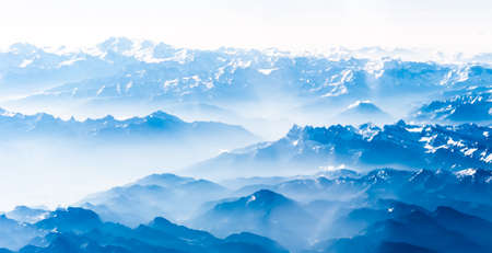 Mountains. View from airplane.の写真素材