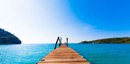 boardwalk on beachの写真素材