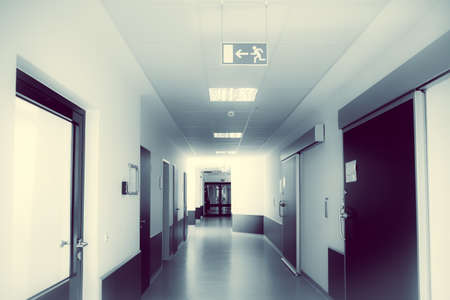 hospital corridor. hospital hallway. hospital interiorの写真素材