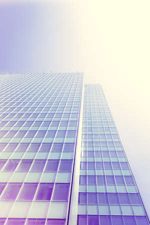 office buildings. modern glass silhouettes of skyscrapers  with filterの写真素材
