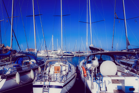 Sea bay with yachts.