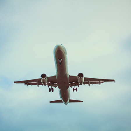 Real jet aircraft. Passenger airplane