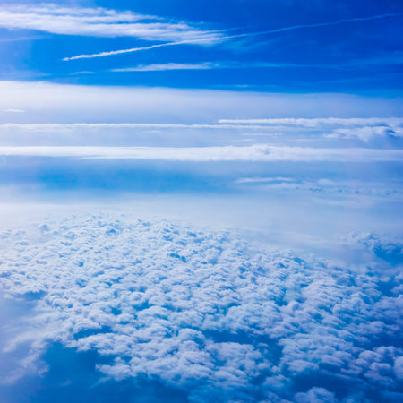 Clouds from an Airplane Window. Sky and clouds. Plane view from the window