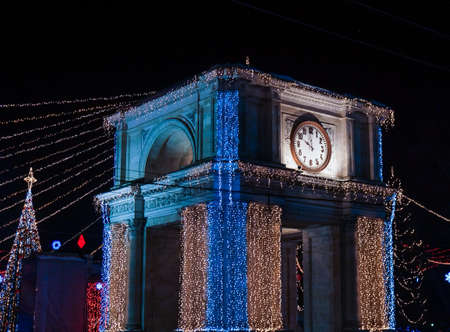 Triumphal Arch in Chisinau, Moldova- x-masの写真素材