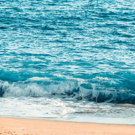 Blue sea with wavesの写真素材