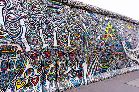 BERLIN, GERMANY - MARCH 20: Berlin Wall graffiti seen on March 22, 2015, Berlin, East Side Gallery....