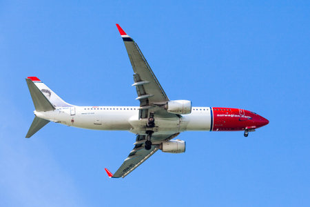 FARO,PORTUGAL-MAY 09:Airliner of Norwegian air shuttle at Faro International Airport, May 09, 2015 in Faro, Portugal.Norwegian is the third largest low-cost carrier in Europeのeditorial素材