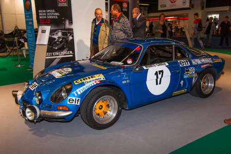 FRANKFURT, GERMANY - SEPTEMBER 23, 2015: Frankfurt international motor show (IAA) 2015. ALPINE RENAULT  A110のeditorial素材
