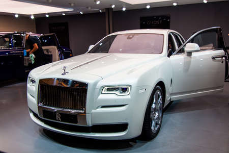 FRANKFURT, GERMANY - SEP 23: Rolls Royce Wraith at the IAA motor show on Sep 23, 2015 in Frankfurt. More than 1.000 exhibitors from 35 countries are present at the world's largest motor showのeditorial素材