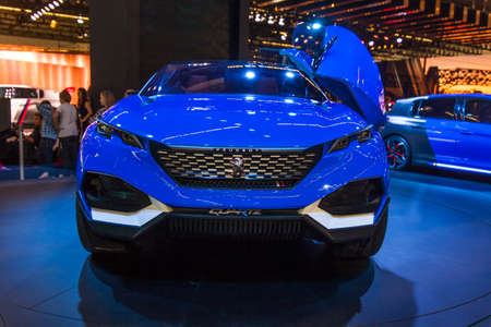 FRANKFURT, GERMANY - SEPTEMBER 23, 2015: Frankfurt international motor show (IAA) 2015. Peugeot Quartzのeditorial素材