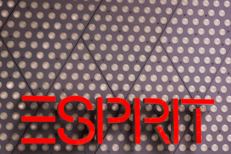 Frankfurt,Germany - Oktober 24, 2015: Esprit logo on a facade. Esprit is a manufacturer of clothing,...
