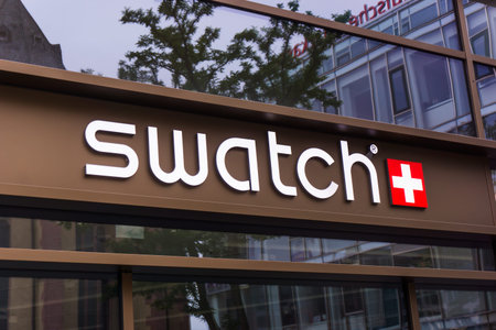 FRANKFURT, GERMANY - Oktober 24, 2015: An outlet of Swatch. The first collection of twelve Swatch...