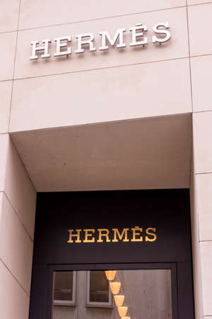 FRANKFURT GERMANY - OKTOBER 24, 2015: Hermes shop at Frankfurt,Germany - Hermes is a French manufacturer established in 1837 specialising in leather, accessories perfumery and luxury goodsのeditorial素材