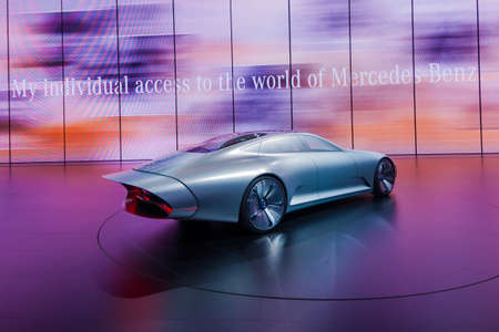 FRANKFURT - SEPTEMBER 23: Mercedes-Benz Concept IAA shown at the 66th IAA on September 23, 2015 in Frankfurt, Germany.(Intelligent Aerodynamic Automobile) - world premiereのeditorial素材