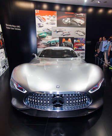 FRANKFURT, GERMANY - SEPTEMBER 23, 2015: Frankfurt international motor show (IAA) 2015. Mercedes-AMG Vision Gran Turismoのeditorial素材