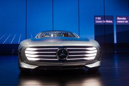 FRANKFURT - SEPTEMBER 23: Mercedes-Benz Concept IAA shown at the 66th IAA on September 23, 2015 in Frankfurt, Germany.(Intelligent Aerodynamic Automobile) - world premiereのeditorial素材