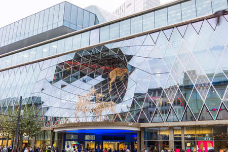 FRANKFURT MAIN - NOVEMBER  30: Facade of the modern shopping mall MyZeil in the city off Frankfurt am Main. November 29, 2015 in Frankfurt Main, Germanyのeditorial素材
