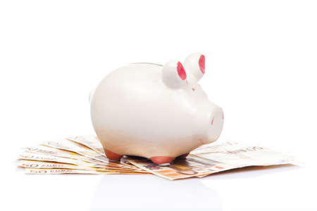 Business concept. Piggy bank with money. Saving account concept backgroundの写真素材