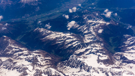 Landscape of Mountain. view from the airplane window