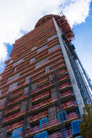 Crane and building construction. big building construction