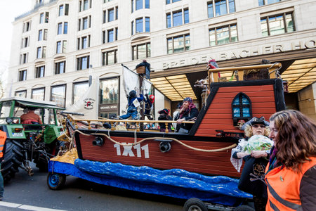 DUSSELDORF, GERMANY - MARCH 13, 2016: Shot at Carnival parade in city center on march 13, 2016...
