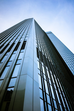 modern facade. building skyscrapers. office buildings. modern glass silhouettes of skyscrapersのeditorial素材