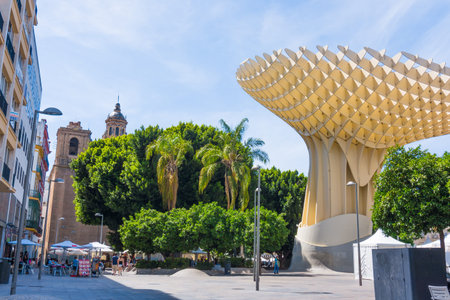 SEVILLE, SPAIN - MAY 09: Metropol Parasol on May 09, 2011 in Seville, Spain. This  structure by Juergen Mayer-Hermann is in Plaza de la Encarnacion in old Sevilleのeditorial素材