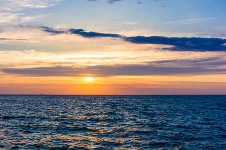 Amazing summer sunset.  Beautiful sunset landscapeの写真素材