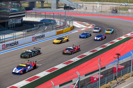 SOCHI, RUSSIA - JULY  31, 2016:  Ferrari Racing Days in Sochi Autodrom. The first Ferrari Racing Days event in Russiaのeditorial素材
