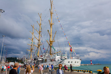 RUSSIA, SOCHI - SEPTEMBER 21, 2016 :SCF Black Sea Tall Ships Regatta 2016. Organised by Sail Training Internationalのeditorial素材