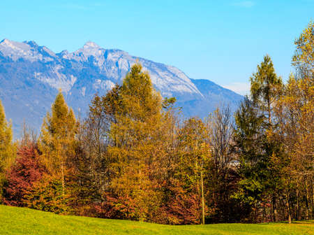 mountain autumn landscape. Colorful autumn landscape.  mountains landscapeの写真素材
