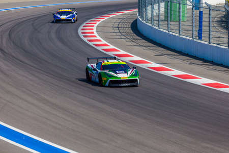 Sochi, Russia - July 31, 2016: Training races of the high speed car on the autodromのeditorial素材