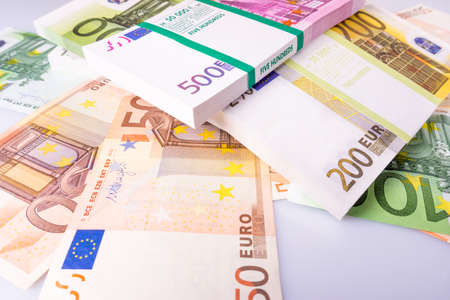Euro Money Banknotes.  Euros money stack. Background with euro money. Cash euroの写真素材