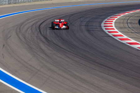 Sochi, Russia - July 31, 2016: Training races of the high speed car on the autodrom