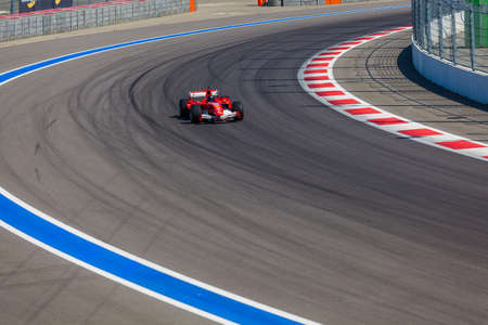 Sochi, Russia - July 31, 2016: Training races of the high speed car on the autodromのeditorial素材