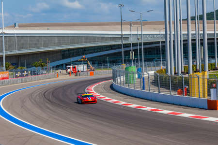 Sochi, Russia - July 31, 2016: Training races of the high speed car on the autodromのeditorial素材