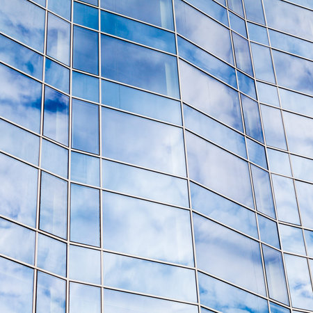 Modern building glass wall. glass wall design background