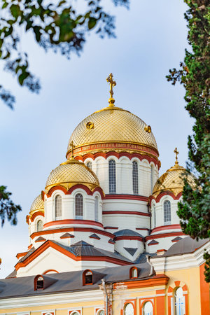 New Athos,Abkhazia. Monastery of St. Simon the Canaanite. The man's monastery. orthodox monasteryの写真素材