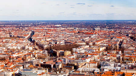 Aerial bird eye view of the city of Berlin Germany. Berlin skylineの写真素材