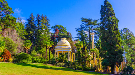 Arboretum Park - Rotunda. Russia, Sochi, gazebo in the city park Dendrarium  Arboretum of Sochi,...