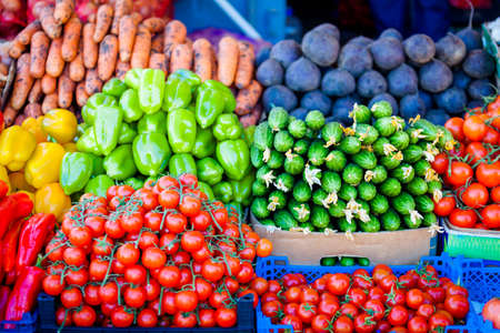 farmers market. vegetable Market. Fresh vegetablesの写真素材