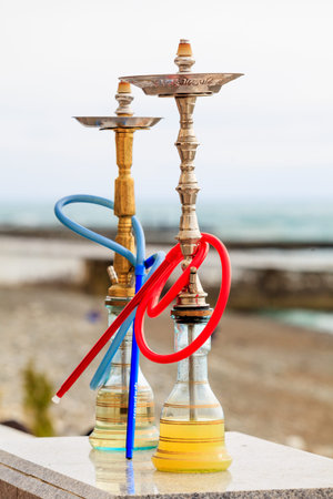 Hookah. Shisha. Water pipe smokingの写真素材